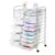 VEVOR Rolling Cart with Drawers, Double Row 15 Drawer Storage Organizer, Mobile Utility Cart with Chrome Steel Frame, Universal Casters & 2 Brakes, for Office, Classroom, Craft Room, Studio, Garage
