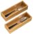 VeyFey Silverware Tray for Drawer, Stackable Kitchen Bamboo Drawer Organizer 9″ x 3″ x 2″ Set of 2