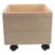 VICASKY Wood Magazine Storage Box with Wheels Square Rustic Beige