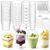 Vicguluc 400 Pcs 5oz Mini Dessert Cups with Lids and Spoons, Clear Plastic Parfait & Fruit Cups, Appetizer Shooter Cups & Ice Cream Containers for Yogurt, Jello, Mousse, Weddings, Parties & Picnics