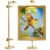 Victawks Adjustable Tabletop Easel Stand with Picture Frame Light, Picture Easels for Display Up to 29″ H, Metal Picture Frame Holder Stand Table for Art, Photo (Gold)