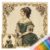 Victorian Girl Cross Stitch Kit 14CT 2 Strand Cotton Thread 40x40cm