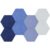 Vienrose Hexagon Felt Bulletin Board Self Adhesive Pin Board Wall Decoration Tiles with 35 Push Pins for Office Home and School, Blue Series 8 Pack