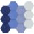 Vienrose Hexagon Felt Bulletin Board Self Adhesive Pin Board Wall Decoration Tiles with 35 Push Pins for Office Home and School, Blue Series 12 Pack
