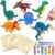 Vileafy Wooden Dinosaur Crafts for Kids Ages 4-8, 3D DIY Painting Kit with 6 Dinosaurs Toys, Brushes & Paint -Arts and Crafts – Preschool Activity and Gift for Boys and Girls