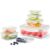 VINATO 7-Piece Food Storage Containers with Lid, Plastic Storage Containers Set, Rectangular Plastic Meal Prep Boxes, BPA-Free Plastic Box, Freezer Containers, 0.12-2.5 L for Microwave, Dishwasher