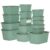 VINATO Food Storage Containers with Lids (Set of 15) – Freezer Containers, Storage Containers, Food Containers Made of BPA-Free Plastic, Stackable, Microwave Safe – Green