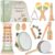 VINJOE Baby Musical Instruments-Toddler Montessori Wooden Musical Toys for Kids 1-3, Neutral Colors Percussion Instruments Set Early Learning Musical Toys for Preschool Educational Birthday Gifts