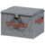 VinneGenzz Storage Bin Box with Zipper Lid Combination Lock Cotton Linen Fabric Lidded Lockable Baskets PU Leather Handles Collapsible Washable Closet Shelf Organizer Container (Gray, Small)