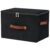 VinneGenzz Storage Bins with Zipper Lid Velvet Fabric Storage Boxes Lidded Baskets Foldable Washable Decorative Closet Shelf Clothes Organizer Container with PU Leather Handles (Black, Large)