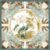 Vintage Chinoiserie Lotus Mahjong Mat 31.5*31.5 Inch Waterproof HD Printed Non-Slip Noise Reduction American Gaming Mat for Table Tile Games Card Poker Board Dominoes