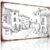 Vintage European Town Street Sketch Aluminum Metal Sign, 8X12 Inch, Wall Decor for Home Garage Cafe Bar Pub