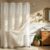 Vintage Floral No Hook Shower Curtain Set with Snap-in Fabric Liner 72″x75″
