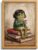 Vintage Wood Framed Whimsical Frog Canvas Wall Art,Eclectic Frog Wall Decor