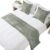 Vintage Wood Grain Beds Runner and 2 Matching Pillow Covers Green and Gray Distressed Board Texture Bed Runner Set, Throw Cushion Cover Bedding Scarves for Guesthouse, Hotel, Home Decor 102 x 20 inch