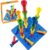 VIPAMZ Peg Board Set Toys-Montessori Occupational Therapy Fine Motor Skills Toy, Suitable for Toddlers and Preschoolers Over 3+ Year Old. 25 Tall-Stacker Pegs Rubber 8″ Pegboard