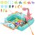 Vistnale Pretend Play Toys|, Play Sink with Running Water Electric-Circulated, 21Pcs Set 2 in 1 Fishable Toddler Sink Cute Cartoon Dinosaur, Educational Pretend Toys for Boys Girls