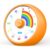 Visual Timer for Kids, 60-Minute Countdown Timer for Classroom Office Kitchen, Desk Timer Kids Time Management Tools with Silent Operation, Pomodoro Time Rainbow Pattern (Orange)