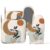 VJSEULAF Boho Palm Leaf Oven Mitts and Pan Racks, Silicone Non-Slip Abstract Geometric Kitchen Gloves Hot Pads, Heat Resistant Tropical Moon Sun Leaves Mittens Pot Holders for Baking BBQ Cooking