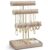 VLANDO 3 Tier Bracelet Holder Organizer with Tray – Leather Jewelry Stand Organizer for Women – Jewelry Holder Display for Necklace, Watches, Rings, Earrings, Bangle, Scrunchie – Toffee