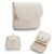 VLANDO Small Travel Jewelry Case, 2-in-1 Detachable Jewelry Organizer Travel with KISS LOCK, Portable Mini Jewelry Pouch for Rings Necklaces Earrings, Gifts for Women Travelers – Cream White