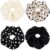 VOBOBE 4PCS Oversized Satin Scrunchies with Pearl and Polka Dot for Girls