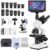 VOBU Microscope for Adult,7” HD Display,with WF10x/25x Eyepieces,40-5000X Magnification,Dual Mechanical Stages and Abbe Condenser,Includes 40*specimens,Suitable for Labs and Schools (wihte)