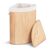 VOUNOT® 58L Bamboo Laundry Basket, Foldable Corner Hamper with Lid, Handels and 2 Removable Liners, Ideal for Bathroom, Bedroom and Utility Room, Natural Beige