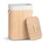 VOUNOT® 72L Bamboo Laundry Basket, Foldable Hamper with Lid, Handels and 2 Removable Liners, Ideal for Bathroom, Bedroom and Utility Room, Natural Beige