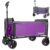 VRAXO 5×2 Wide Wheels, All-in-One Convertible Folding Trolley with Full-Side Opening & Dog Leash, Versatile Seating & Storage, 220Lbs Capacity for Camping, Beach, Shopping, Purple