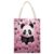 VstaDank Pink Panda Pattern Canvas Tote Bag Beach Bags Handbag