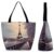 VTCTOASY Eiffel Tower Winter Rainy Oxford Cloth Tote Bag for Women