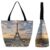 VTCTOASY French Eiffel Tower Oxford Cloth Tote Bag for Women