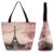 VTCTOASY Romantic Paris Tower Oxford Cloth Tote Bag for Women