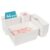 Vtopmart 44 PCS Plastic Drawer Organizers Set, 4-Size Versatile Bathroom and Vanity Organizer Trays, Non-Slip Storage Containers for Makeup, Jewelries, Bedroom，Kitchen Utensils and Office, White