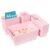 Vtopmart 44 PCS Plastic Drawer Organizers Set, 4-Size Versatile Bathroom and Vanity Organizer Trays, Non-Slip Storage Containers for Makeup, Jewelries, Bedroom，Kitchen Utensils and Office, Pink
