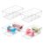 Vtopmart 4 Pack Food Storage Organizer Bins, Clear Plastic, 4 Compartments