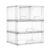Vtopmart 4 Pack Stackable Storage Drawers, Easily Assemble Clear Plastic Organizer Bins, 2 Wide Drawers and 2 Medium Drawers for Pantry, Kitchen Cabinet, Bathroom, Closet Organization and Storage