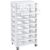Vtopmart 8 Tier Rolling Cart with Drawers, Clear Plastic Drawers with Removable Dividers for Art &Office Supplies, Beauty Products, Toy, Under Desk Storage for Craft Room, Classroom