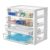 Vtopmart Clear Plastic Desk Organizer, 4-Tier Assemble Desktop File Organizer with Drawers, Office Desk Organization for Office Supplies