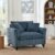 VUSVAB 46″ Tufted Corduroy Studio Couch, Space Saver Bed with Ergonomic backrest, Sofa Individual with Resilient Cushion for Indoor Lounge Area, Blue