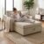 VUSVAB 65″ Soft Velvet Modern Folding Sleeper Recliner, Modern Multifunctional Foldable Sofa Chair Bed with Hidden Storage, Sleeper Sofa with Curved armrests for Living Room Indoor Area, Brown