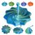 VUTGE 3D Printed Sensory Fidget Star,Dual Motion Fidget Toy with Reinforced Handle Color-Changing Spiral Finger Toy with Auditory Feedback, ADHD Anxiety Relief Desk Toy for Office Gifts (Blue-Green)