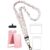Vxhinqy Scrunchie Lanyard with ID Holder for ID Badges – Cute Stretchy Lanyards for Teachers Women (Pink Flowers)