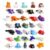 VZZNN 34 Pack Mini 3D Printed Animals – Articulated Fidget Animal Toys for Kids Classroom Valentines Exchange, Small 3D Printed Animal Toys Bulk