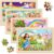 WaaLod Wooden Puzzles for Kids Ages 4-6, 4 Pack 24 Pcs Toddler Puzzles Set for Ages 3-5, Educational Learning Toys Gift for Boys Girls 3-8 (Rainbow Unicorn, Starry Night, Candyland, Princess Castle)