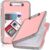 Wachenze Clipboard, Clipboard with Storage, Heavy Duty Clip Boards 8.5×11, Protective Over Molded Edge, Plastic Clipboards, Contractor Folder with Internal Pen Pouch for Driver (Rose Pink)