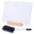 WADORN Desktop Plastic Whiteboard with Wood Base, Double Sided Dry Erase Whiteboards with Pen & Eraser Reusable Portable Desktop Writing Note Pad Board for Home Office Display Supplies
