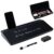 WADORN Desk Whiteboard with Storage Glass Dry Erase Board Black Deskboard Buddy Desktop Organizer Office Accessories for Men Women Work from Home Office School Must Haves 15x7x2 Inch