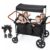 Wagon Stroller for 4 Kids, Adjustable Leather Handles